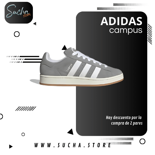 Zapatillas Adidas Campus de gamuza suave y suela de goma, diseño clásico y cómodo, ideales para uso diario y outfits casuales.