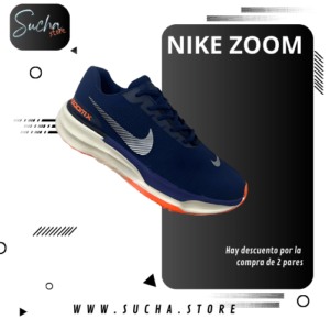 Zapatillas Nike Zoom con tecnología de amortiguación, parte superior de malla transpirable y suela de goma, ideales para correr y entrenar.